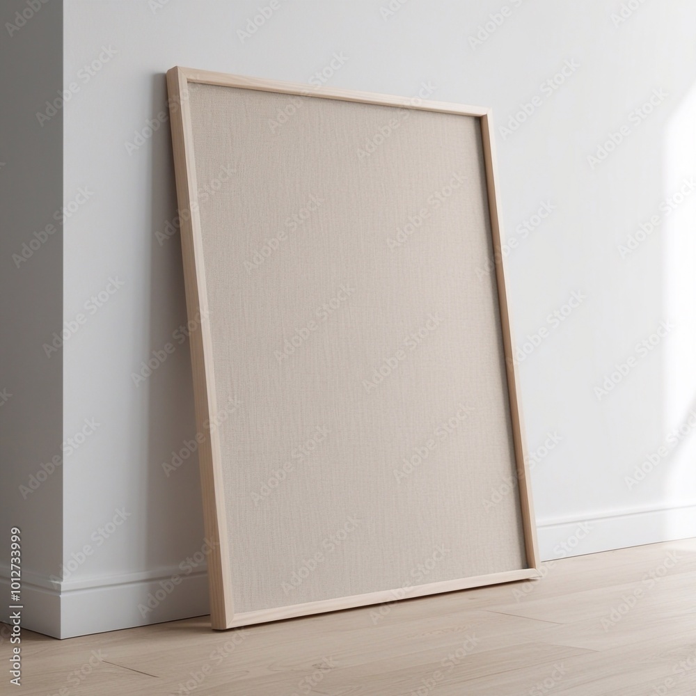 An empty brown blank picture frame on floor An empty brown blank picture frame on floor