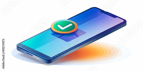 Wallpaper Mural Smartphone with Checkmark Vector Illustration for Successful Mobile Payment � Modern Design Ideal for Infographics on Mobile Banking and Financial Technology Torontodigital.ca