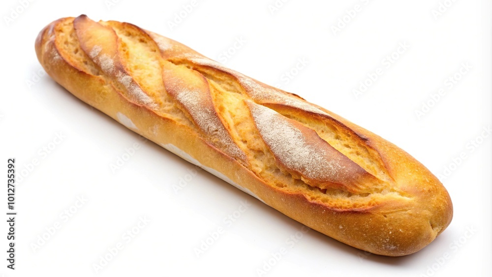 French bread baguette isolated on white background