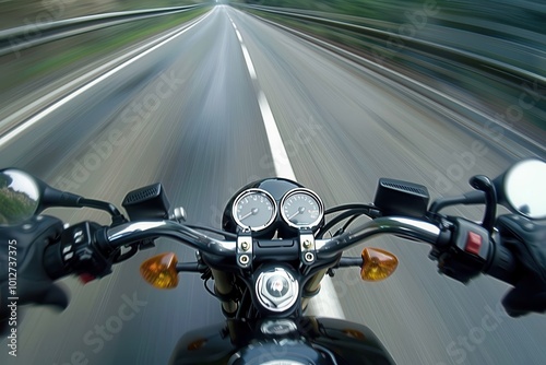 Motorcyclist on highway