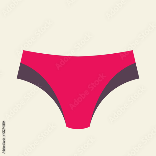 Cute female color panties. Trendy thongs icon. Women underwear element. Feminine symbol, template modern design for invitation, poster, card, fabric. Sensuality cloth concept. Vector illustration