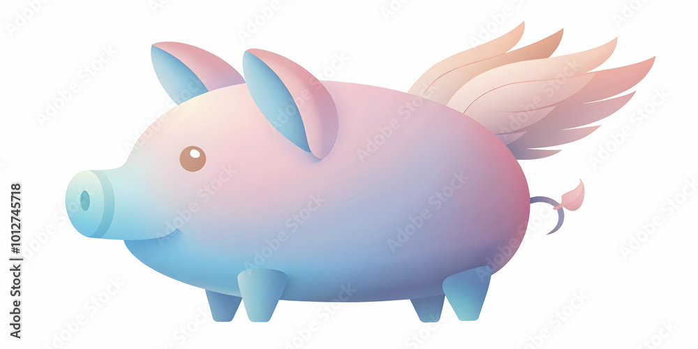 Minimalist Vector Icon of a Piggy Bank with Wings Symbolizing Quick Savings for Infographics on Financial Strategies Minimalist Vector Icon of a Piggy Bank with Wings Symbolizing Quick Savings for Infographics on Financial Strategies