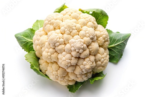 Fresh cauliflower head on white background photo