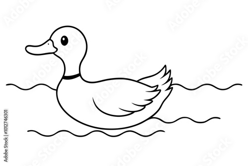 Splashy Shenanigans A Duck Enjoying Its Swim In Vector Fun
