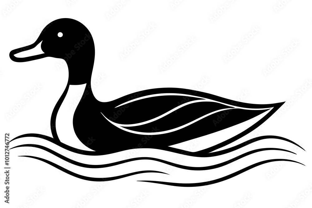 Elegant Side View of a Duck Vector Illustration for Minimalist Designs
Elegant Side View of a Duck Vector Illustration for Minimalist Designs