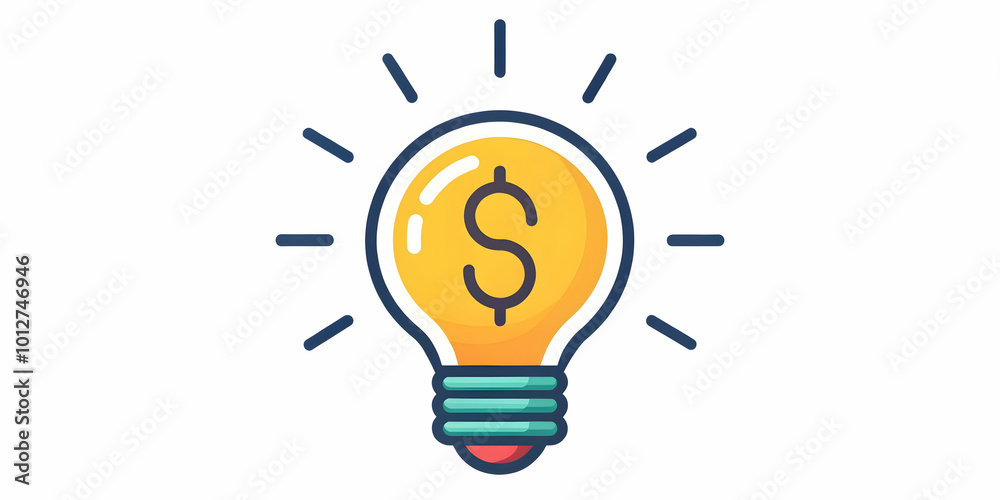 Vector Icon of a Lightbulb with Dollar Sign Inside - Symbolizing Profitable Ideas for Innovation and Financial Success in Infographics Vector Icon of a Lightbulb with Dollar Sign Inside - Symbolizing Profitable Ideas for Innovation and Financial Success in Infographics