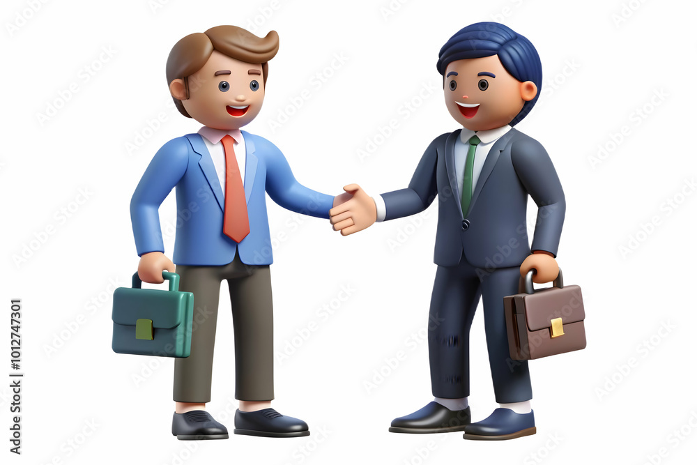 Obraz premium Flat Candid Negotiation: Finding Middle Ground in ESG Discussions - A Vector Illustration of Professionals Closing the Deal with Smiles, Isolated on White Background