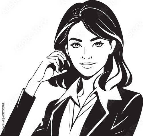 Cartoon character drawing of a female manager