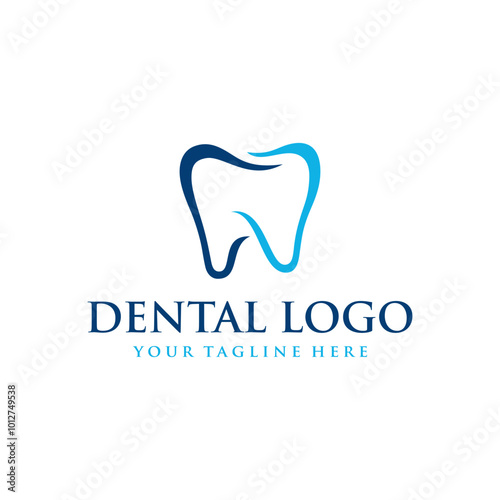 Dental Clinic logo template, Dental Care logo designs vector, Health Dent Logo design vector template linear style 1