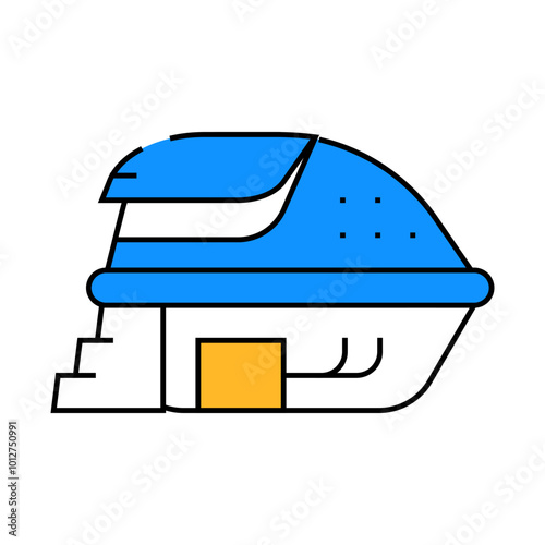 deprivation chamber, floating capsule line icon vector. deprivation chamber, floating capsule sign. isolated symbol illustration