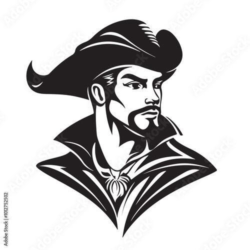 Portrait of a matador logo design  image vector isolated on white background.