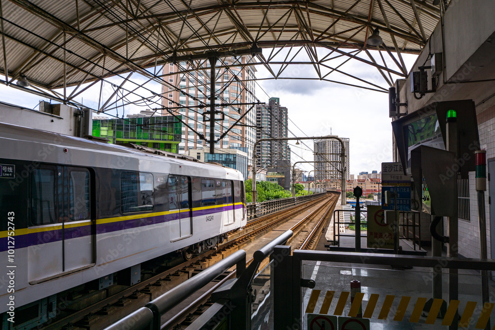 Naklejka premium train in the station