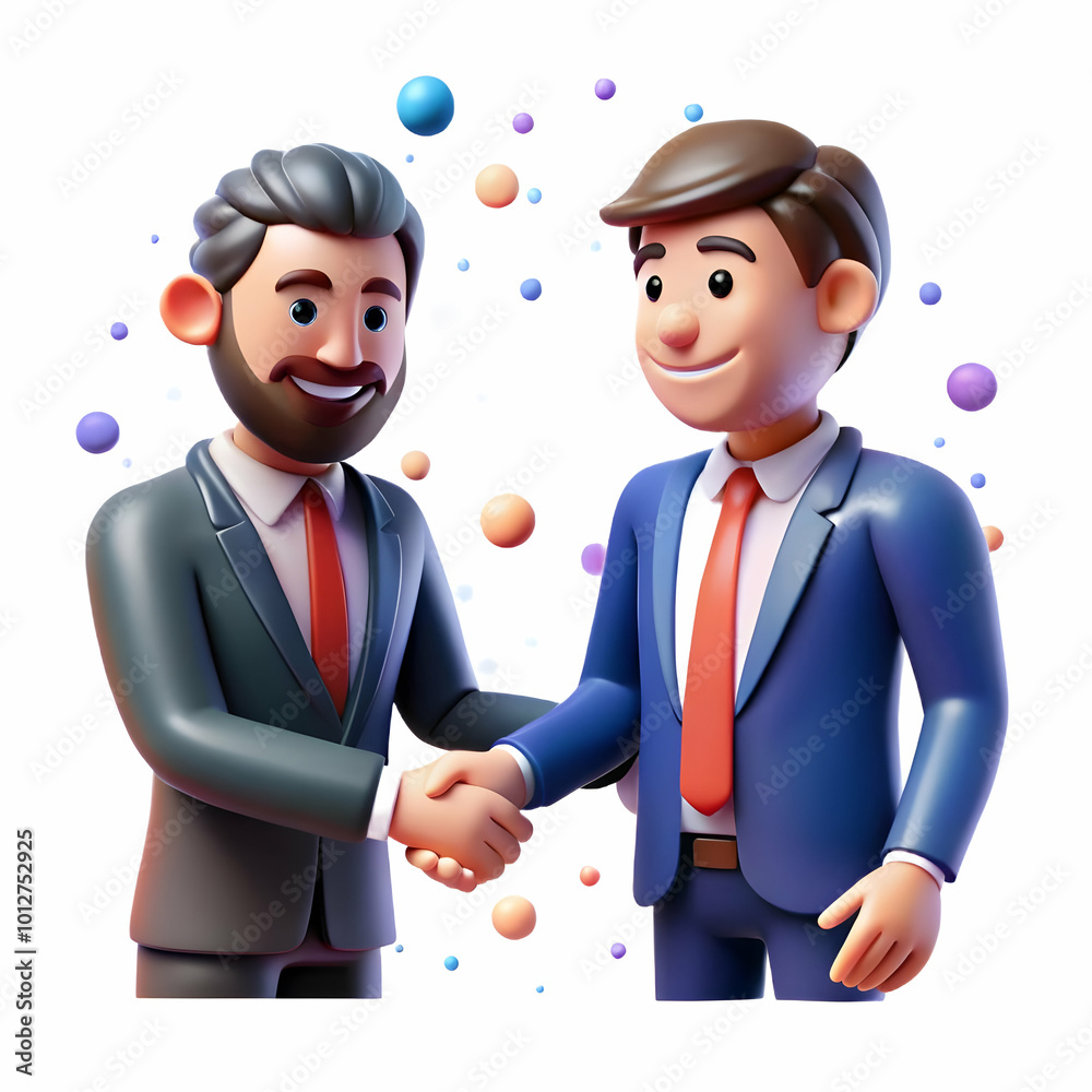Fototapeta premium Abstract Businessman Handshake with Client in Bokeh Lights - Soft Focus Digital Art Portraying Professionalism and Trust in Business Context