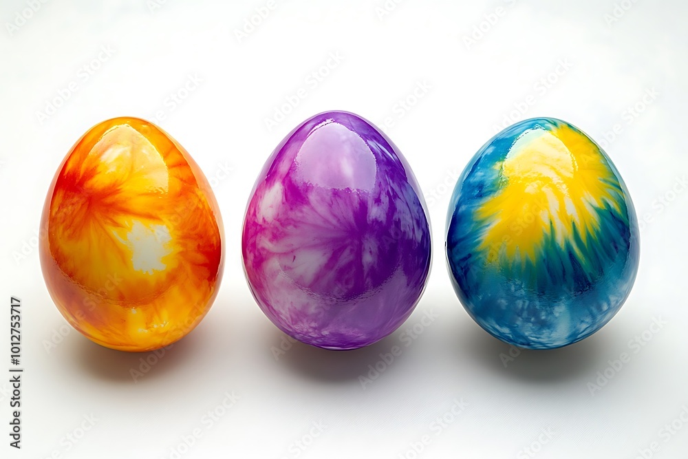 Colorful Easter eggs on white background Colorful Easter eggs on white background