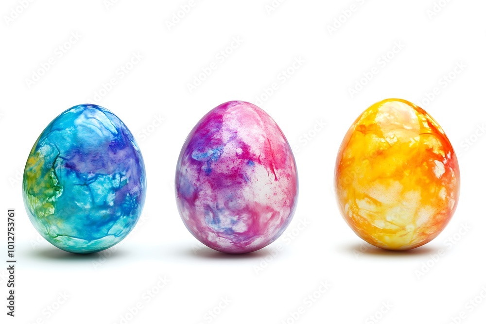 Colorful Easter eggs on white background Colorful Easter eggs on white background