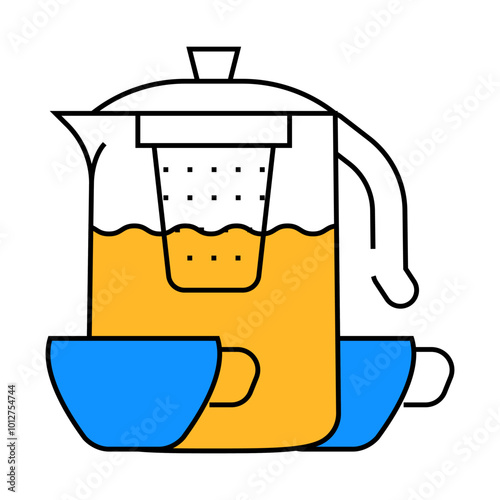tea drink for relax line icon vector. tea drink for relax sign. isolated symbol illustration