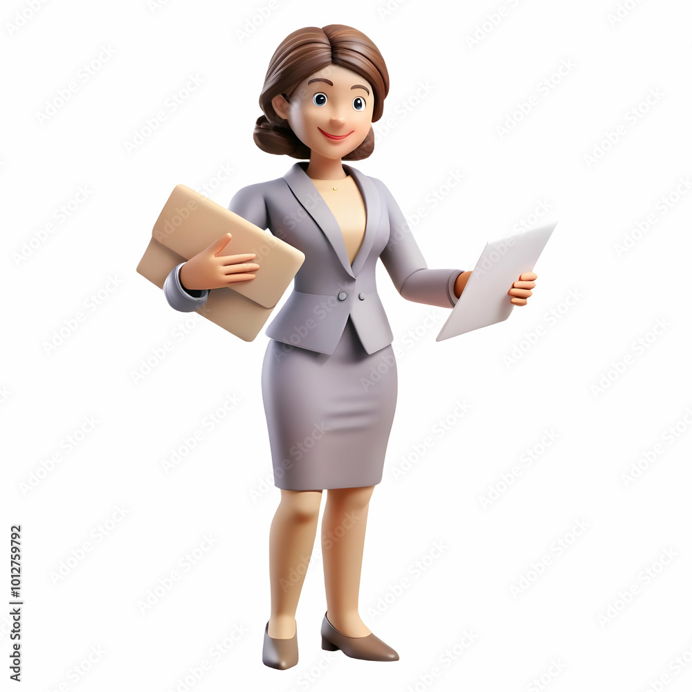 Businesswoman Distributing Discount Flyers in a Bustling City Street - Candid Shot Highlighting Engaging Smile and Dynamic Environment, Isolated on White Background | Photo Stock Concept Businesswoman Distributing Discount Flyers in a Bustling City Street - Candid Shot Highlighting Engaging Smile and Dynamic Environment, Isolated on White Background | Photo Stock Concept