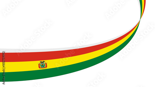 wavy bolivia flag vector background with copy space for text. bolivia national day