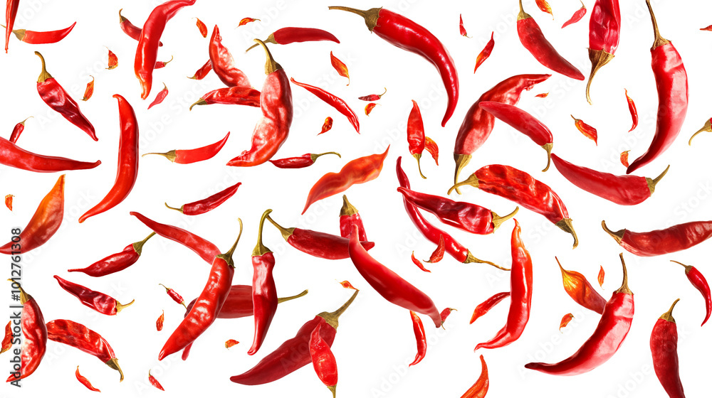 hot red chili peppers isolated on transparent white background, clipping path hot red chili peppers isolated on transparent white background, clipping path