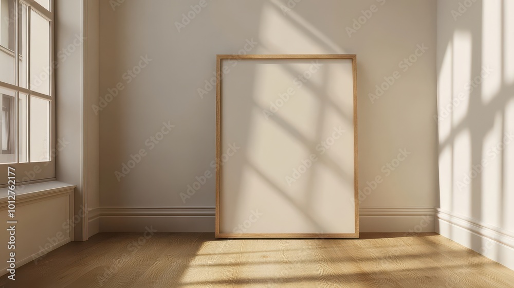 Fototapeta premium Minimalistic Room with Empty Frame and Natural Light