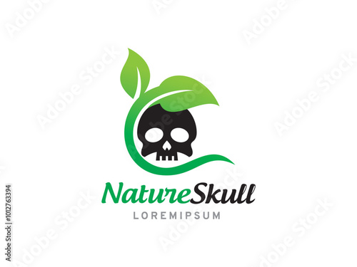 Nature Skull logo symbol or icon template