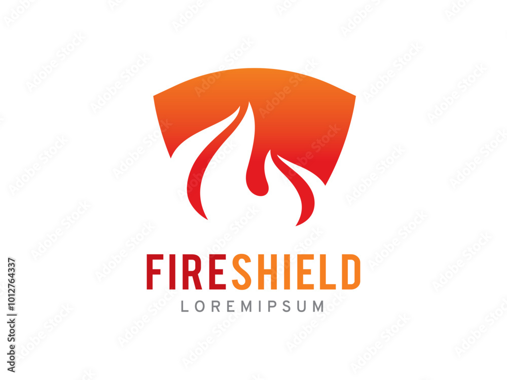 Fire and Shield logo symbol or icon template Fire and Shield logo symbol or icon template