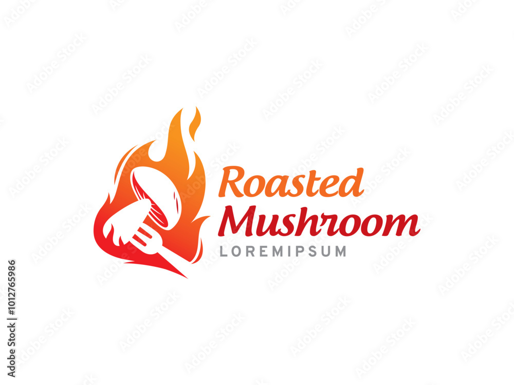 Roasted Mushroom logo symbol or icon template