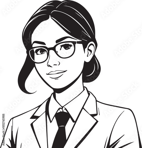 Cartoon character drawing of a female manager