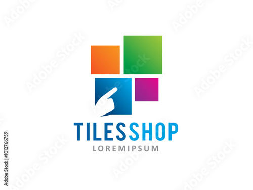 Tiles shop logo symbol or icon template