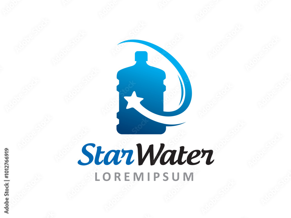 Water gallon and Star logo symbol or icon template Water gallon and Star logo symbol or icon template