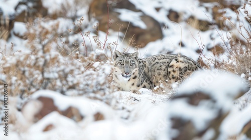 Snow Leopard in its Natural Habitat