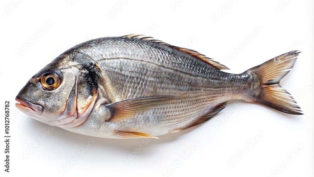 Fresh raw sea bream fish isolated on white background Fresh raw sea bream fish isolated on white background
