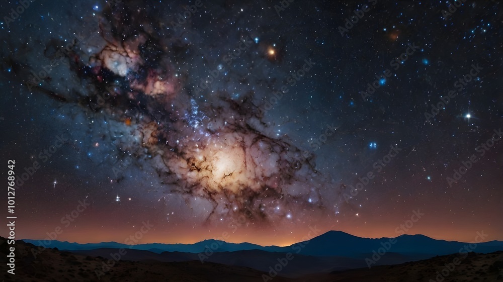 Fototapeta premium planet surface, lighting up the cosmos