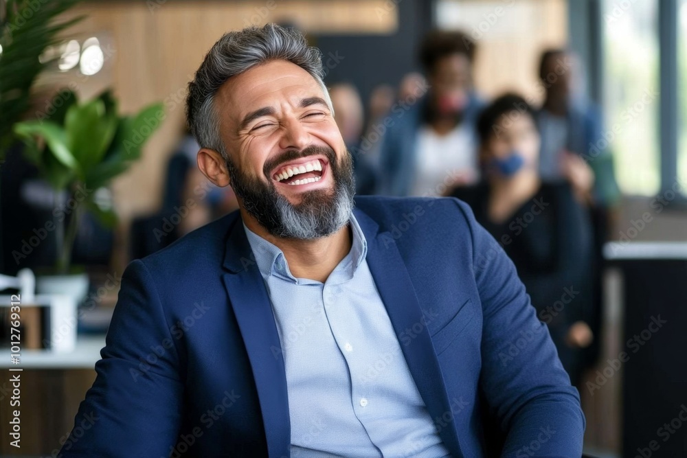 Corporate greed is represented by an executive laughing in his office, as workers protest outside Corporate greed is represented by an executive laughing in his office, as workers protest outside