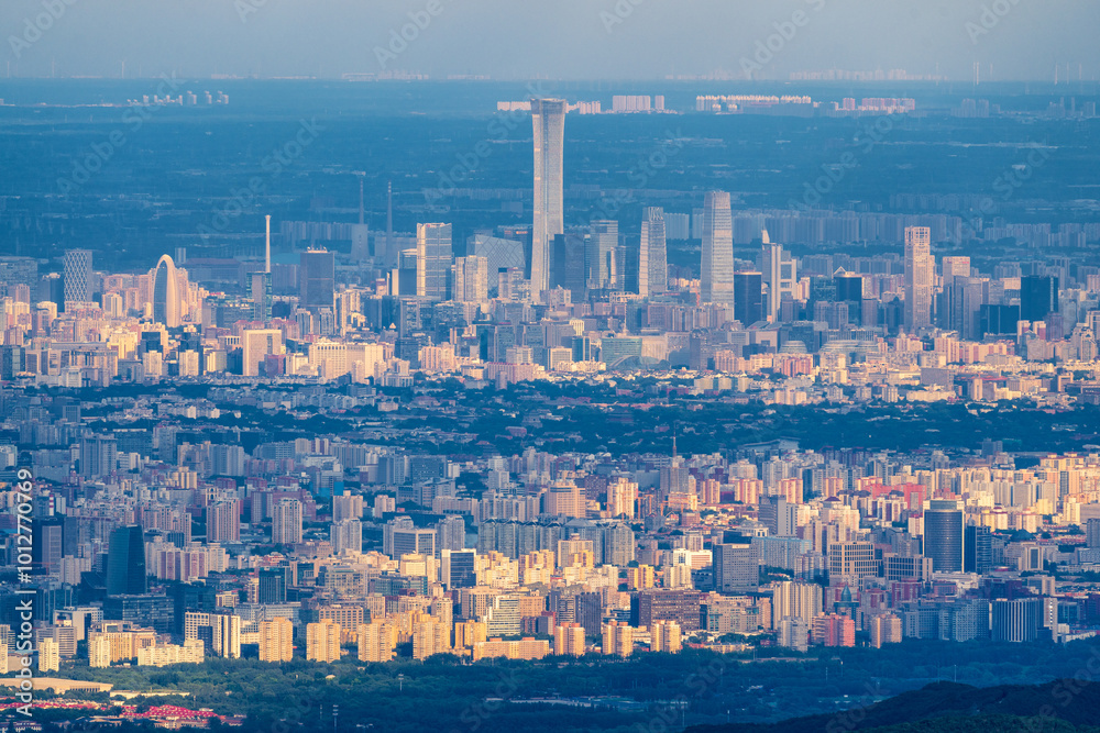 Overlooking Beijing city CBD skyline Overlooking Beijing city CBD skyline
