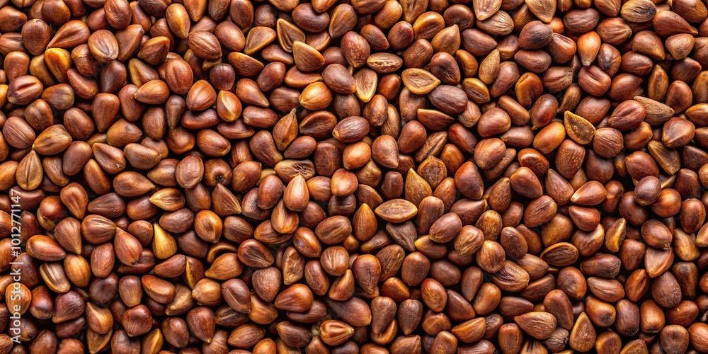 Fresh ripe cedar seeds on solid background aerial view Fresh ripe cedar seeds on solid background aerial view