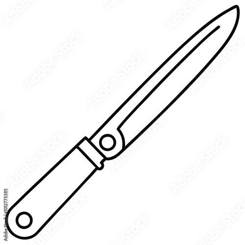 Pruning Knife hand-drawn vector.