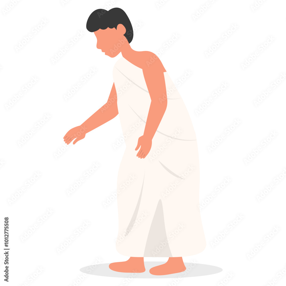 Islamic Hajj Pilgrims Illustration in Flat Cartoon Design and Shape. Vector Character Islamic Hajj Pilgrims Illustration in Flat Cartoon Design and Shape. Vector Character