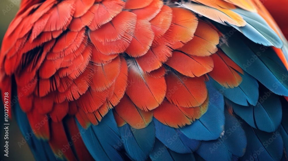 Close-up of Scarlet Macaw Feathers Close-up of Scarlet Macaw Feathers