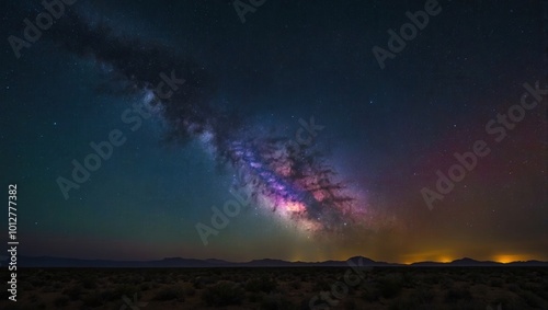 Night-time photograph of the Milky Way galaxy with vibrant stars in the sky