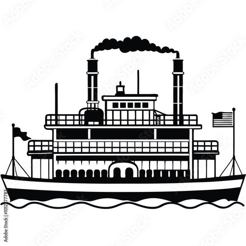 ship hand-drawn vector.