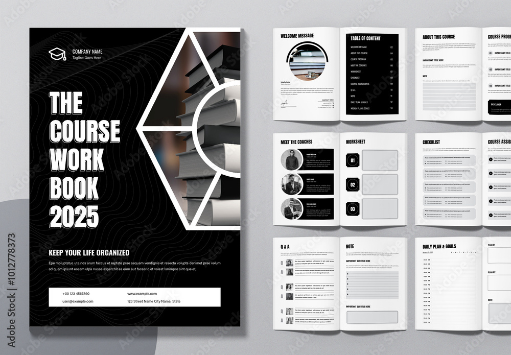 Course Workbook Layout Stock Template | Adobe Stock