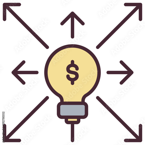 Diversify Outline Color Icon