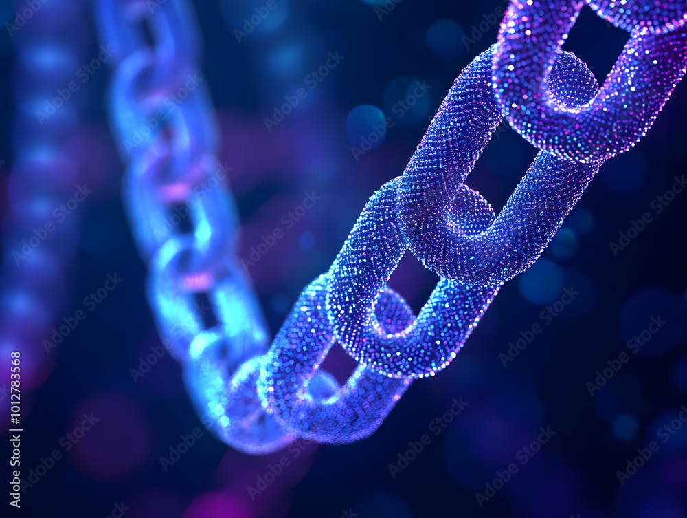 Concept of blockchain technology and network connections: 3D digital chains. Business partnership and communication. Artificial intelligence abstract background. Concept of blockchain technology and network connections: 3D digital chains. Business partnership and communication. Artificial intelligence abstract background.