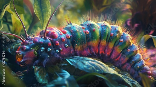 A Vibrant Caterpillar in its Natural Habitat