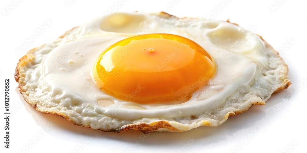 Fried egg isolated on white background with shallow depth of field Fried egg isolated on white background with shallow depth of field