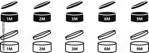 period open. pao symbol. expiry of cosmetic. cosmetic products symbol. mark for package vector illustration.