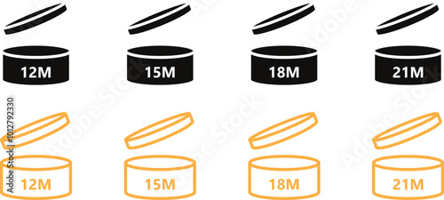 period open. pao symbol. expiry of cosmetic. mark for package vector illustration.