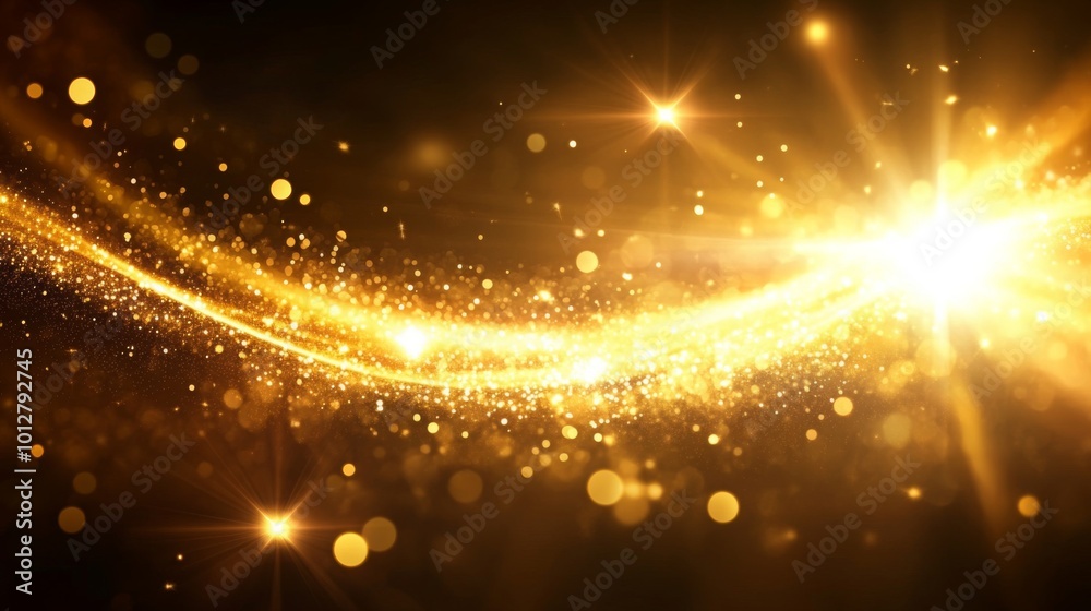 A shimmering golden wave of light and sparkles, creating a magical and enchanting atmosphere filled with warmth and elegance. A shimmering golden wave of light and sparkles, creating a magical and enchanting atmosphere filled with warmth and elegance.