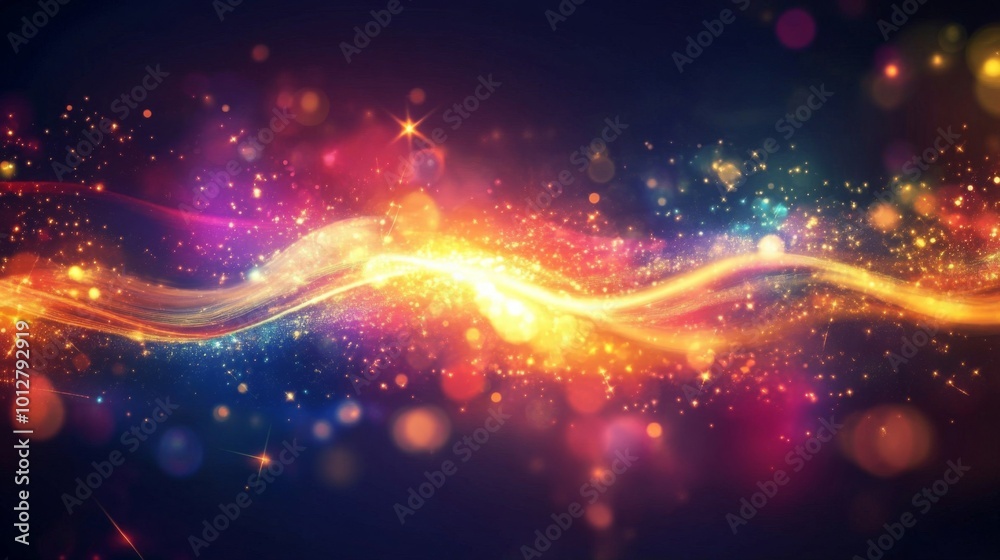 A vibrant swirl of colorful lights and sparkles against a dark background, creating a magical and energetic atmosphere. A vibrant swirl of colorful lights and sparkles against a dark background, creating a magical and energetic atmosphere.
